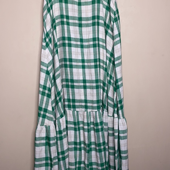 ZARA Green Checkered Tie Straps with Buttons Dress - Picture 11 of 11